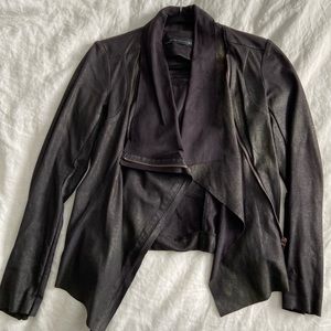 Zara black faux suede jacket - small